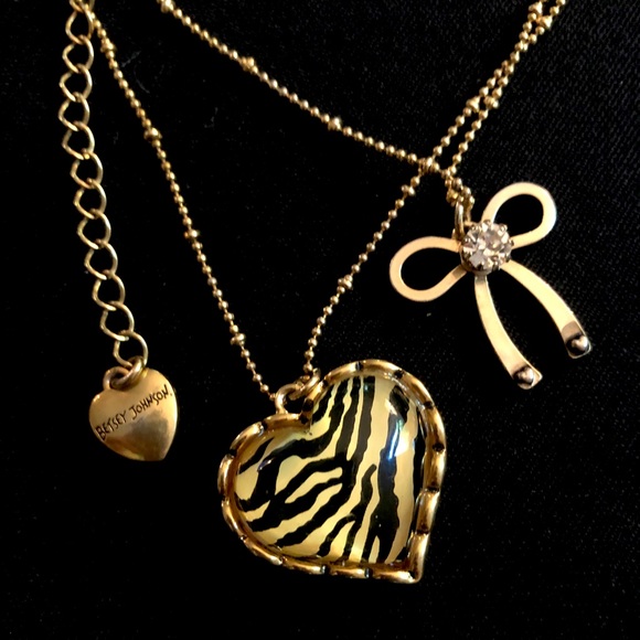 Betsey Johnson Jewelry - Betsey Johnson double strand necklace heart and bow